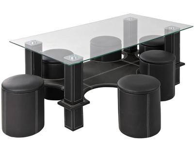 Konferenční stolek Samira vč. stoliček, černý - 1