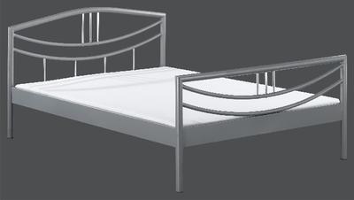 Kovová postel Julia 100x200, stříbrná
