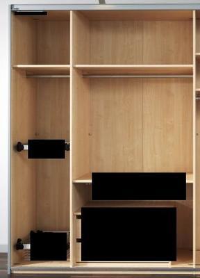Šatní skříň s posuvnými dveřmi FOUR YOU polar bílá /zrcadlo, š.150/v.216 cm - 2
