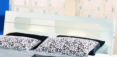 Futonová postel Plus-2 alpin bílá/ čelo postele s mléčným sklem a osvětlením - 3