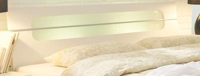Futonová postel Plus-2 alpin bílá, čelo postele s mléčným sklem a osvětlením - 3