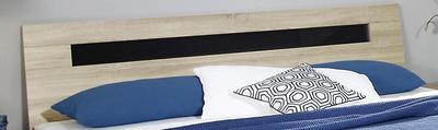 Futonová postel Plus-2 Sonoma dub, čelo postele se skleněnou deskou v bazalt šedé barvě - 3