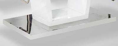 Jídelní stůl Dennis, sklo/ vysoký bílý lesk - 4